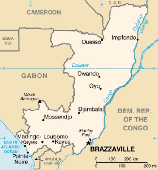Mapa Republiki Konga – Brazzaville