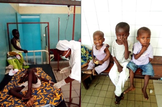 Mali pacjenci szpitala w Brazzaville w Republice Konga